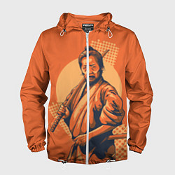 Ветровка с капюшоном мужская Самурай, цвет: 3D-белый