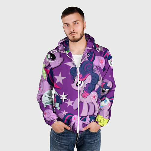 Мужская ветровка Twilight Sparkle / 3D-Белый – фото 3