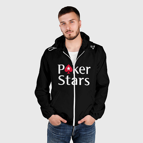 Мужская ветровка Poker Stars / 3D-Белый – фото 3