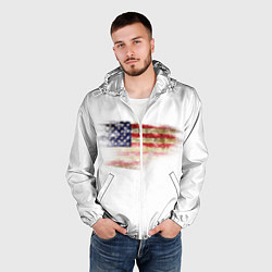 Ветровка с капюшоном мужская USA, цвет: 3D-белый — фото 2