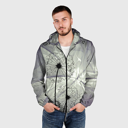 Мужская ветровка Одуванчики / 3D-Черный – фото 3