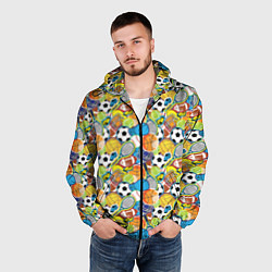 Ветровка с капюшоном мужская Разные виды спорта, цвет: 3D-черный — фото 2