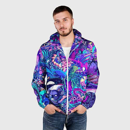 Мужская ветровка Неоновые Звери / 3D-Белый – фото 3