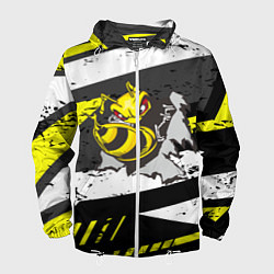 Ветровка с капюшоном мужская Оса 3D, цвет: 3D-белый