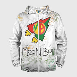 Ветровка с капюшоном мужская Moon bot money logo, цвет: 3D-белый