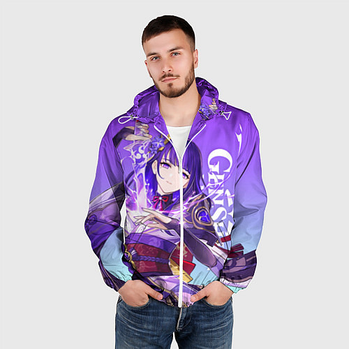 Мужская ветровка Genshin Impact, Сёгун Райдэн / 3D-Белый – фото 3