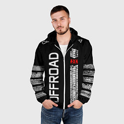 Ветровка с капюшоном мужская 4x4, цвет: 3D-белый — фото 2