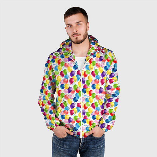 Мужская ветровка Воздушные Шары / 3D-Белый – фото 3