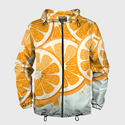 Ветровка с капюшоном мужская АПЕЛЬСИН ORANGE, цвет: 3D-черный