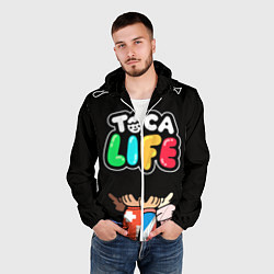 Ветровка с капюшоном мужская Toca Life: Friends, цвет: 3D-белый — фото 2