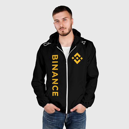 Мужская ветровка БИНАНС ЛОГО КАРБОН BINANCE LOGO / 3D-Белый – фото 3