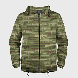 Ветровка с капюшоном мужская Оружие камуфляж, цвет: 3D-черный
