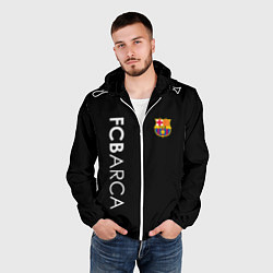 Ветровка с капюшоном мужская FC BARCA BLACK STYLE, цвет: 3D-белый — фото 2