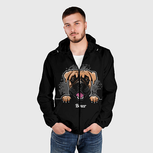 Мужская ветровка Боксёр Boxer / 3D-Черный – фото 3