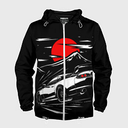 Ветровка с капюшоном мужская Toyota Supra: Red Moon, цвет: 3D-белый