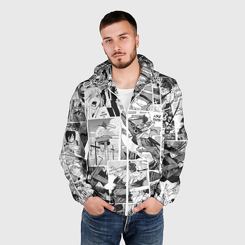 Мужская ветровка Chainsaw Man Человек-бензопила манга / 3D-Белый – фото 3