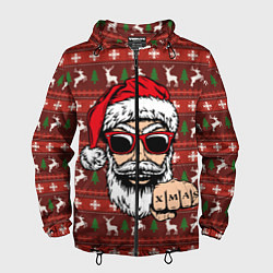 Ветровка с капюшоном мужская Bad Santa Плохой Санта, цвет: 3D-черный