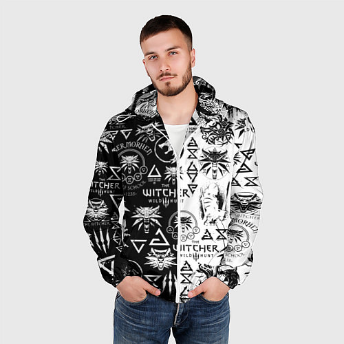 Мужская ветровка THE WITCHER LOGOOMBING ВЕДЬМАК ПАТТЕРН / 3D-Белый – фото 3