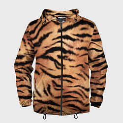 Ветровка с капюшоном мужская Шкура тигра текстура, цвет: 3D-черный