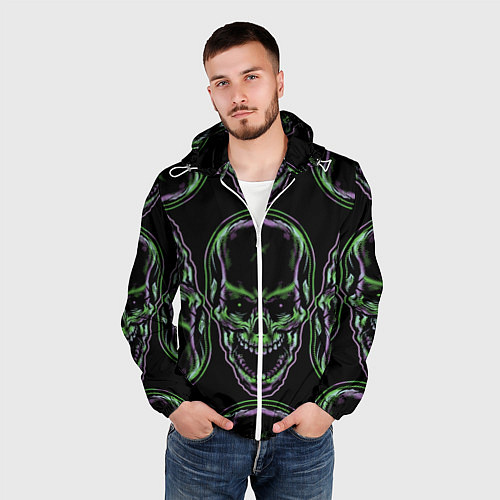 Мужская ветровка Skulls vanguard pattern 2077 / 3D-Белый – фото 3