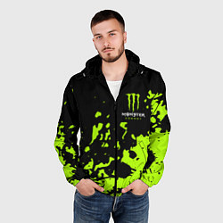 Ветровка с капюшоном мужская Monster Energy green, цвет: 3D-черный — фото 2