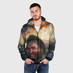 Ветровка с капюшоном мужская Disco Elysium Harrier Du Bois, цвет: 3D-черный — фото 2