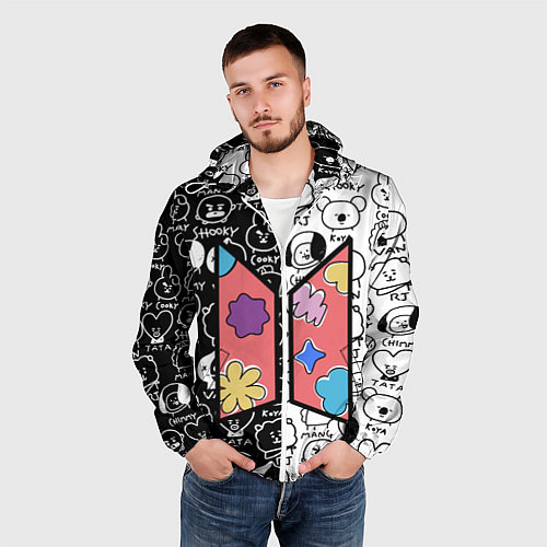 Мужская ветровка Permission To Dance SPLIT BT21 / 3D-Белый – фото 3