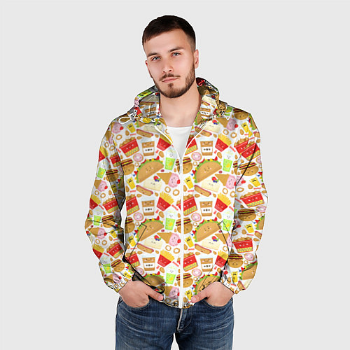 Мужская ветровка Продукты Питания / 3D-Белый – фото 3