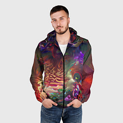 Ветровка с капюшоном мужская Рождественские тайны, цвет: 3D-черный — фото 2