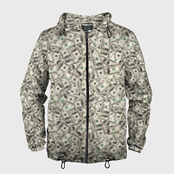 Ветровка с капюшоном мужская Доллары Dollars, цвет: 3D-черный