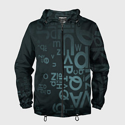 Ветровка с капюшоном мужская Хаотичные мысли гения, цвет: 3D-черный