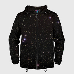 Ветровка с капюшоном мужская Ночное звездное небо, цвет: 3D-черный