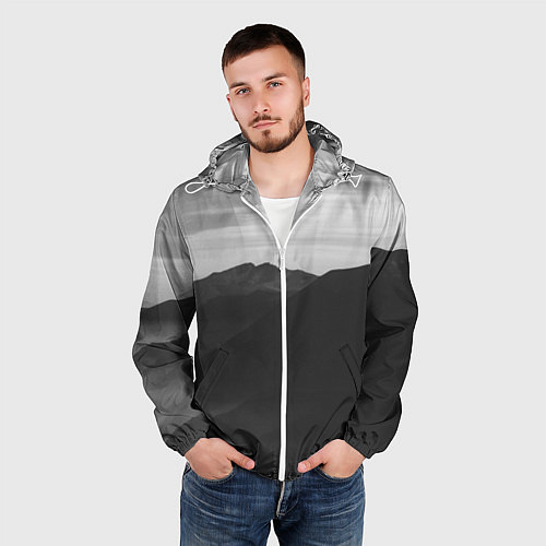 Мужская ветровка ТЕМНЫЕ ГОРЫ / 3D-Белый – фото 3