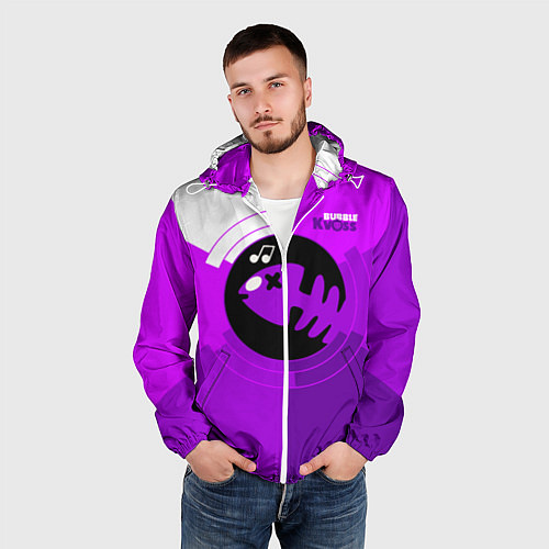 Мужская ветровка Bubble Kvass fish emblem / 3D-Белый – фото 3