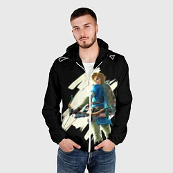 Ветровка с капюшоном мужская Линк с луком, цвет: 3D-белый — фото 2