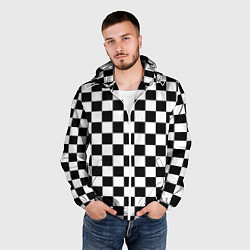 Ветровка с капюшоном мужская Chess Squares Cubes, цвет: 3D-белый — фото 2