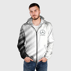 Ветровка с капюшоном мужская Mercedes-Benz - White, цвет: 3D-черный — фото 2