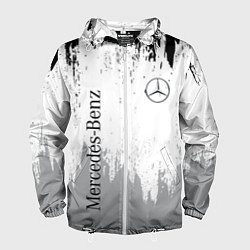 Ветровка с капюшоном мужская Mercedes-Benz - Текстура, цвет: 3D-белый