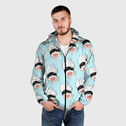 Ветровка с капюшоном мужская Узор с Сатору, цвет: 3D-черный — фото 2