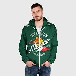 Ветровка с капюшоном мужская Мексика Mexico, цвет: 3D-белый — фото 2