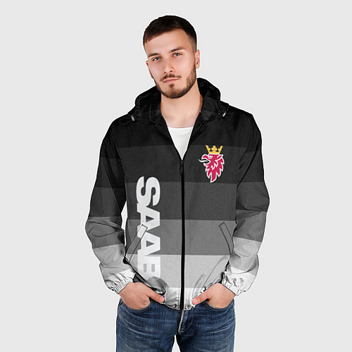 Мужская ветровка SAAB СААБ ГРАДИЕНТ / 3D-Черный – фото 3