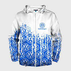 Ветровка с капюшоном мужская Volkswagen vw фольксваген, цвет: 3D-белый