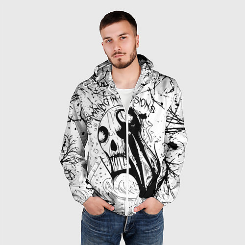 Мужская ветровка Drowning in illusions / 3D-Белый – фото 3