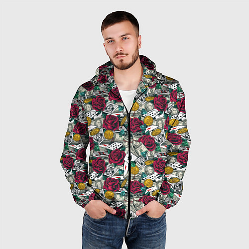 Мужская ветровка Счастливчик Lucky / 3D-Черный – фото 3