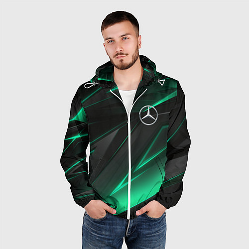 Мужская ветровка MERCEDES-BENZ AMG NEON STRIPES PETRONAS / 3D-Белый – фото 3