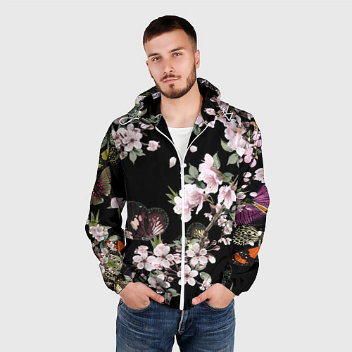 Мужская ветровка Краски весны / 3D-Белый – фото 3