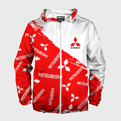 Ветровка с капюшоном мужская Mitsubishi Паттерн, цвет: 3D-белый