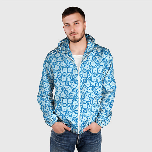 Мужская ветровка Bitcoin деньги / 3D-Белый – фото 3