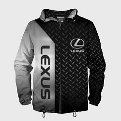 Ветровка с капюшоном мужская Lexus Лексус Сталь матал, цвет: 3D-черный