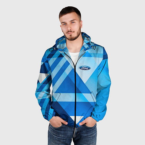 Мужская ветровка Ford abstraction / 3D-Черный – фото 3